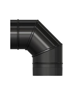 Codo Estufa Liso Vitrificado Negro Ø 175 mm. 90°
