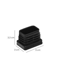 Contera Plástico Rectangular Interior. Color Negro 30x20 mm Bolsa 200 Unidades. 2