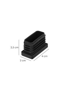 Contera Plástico Rectangular Interior. Color Negro 40x20 mm Bolsa 200 Unidades. 2