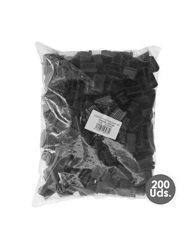 Contera Plástico Rectangular Interior. Color Negro 40x20 mm Bolsa 200 Unidades.