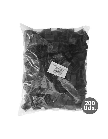 Contera Plástico Rectangular Interior. Color Negro 40x20 mm Bolsa 200 Unidades.