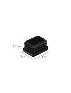 Contera Plástico Rectangular Interior. Color Negro 40x30 mm Bolsa 200 Unidades. 2