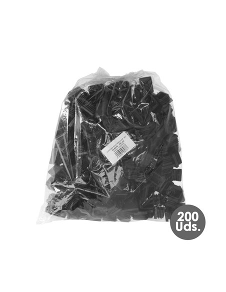 Contera Plástico Rectangular Interior. Color Negro 40x30 mm Bolsa 200 Unidades.