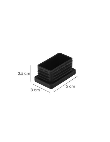 Contera Plástico Rectangular Interior. Color Negro 50x30 mm Bolsa 100 Unidades.