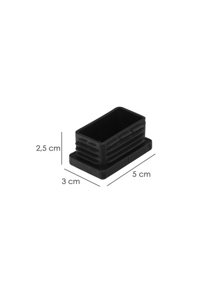 Contera Plástico Rectangular Interior. Color Negro 50x30 mm Bolsa 100 Unidades.