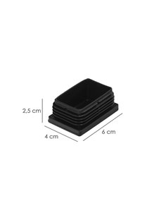 Contera Plástico Rectangular Interior. Color Negro 60x40 mm Bolsa 100 Unidades. 2