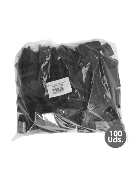 Contera Plástico Rectangular Interior. Color Negro 60x40 mm Bolsa 100 Unidades.