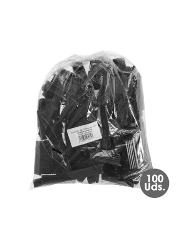 Contera Plástico Rectangular Interior. Color Negro 80x20 mm Bolsa 100 Unidades.