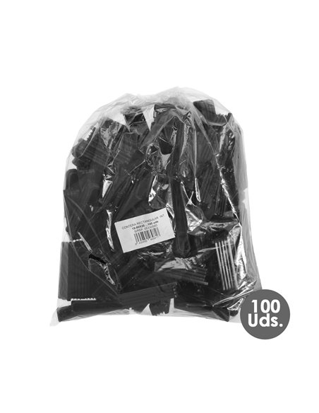 Contera Plástico Rectangular Interior. Color Negro 80x20 mm Bolsa 100 Unidades.