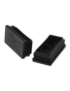 Contera Plástico Rectangular Interior. Color Negro 80x40 mm Bolsa 100 Unidades.