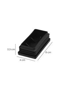 Contera Plástico Rectangular Interior. Color Negro 80x40 mm Bolsa 100 Unidades. 2