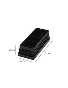 Contera Plástico Rectangular Interior. Color Negro 100x40 mm Bolsa 25 Unidades. 2