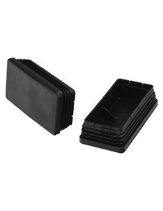 Contera Plástico Rectangular Interior. Color Negro 100x50 mm Bolsa 25 Unidades.