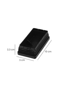 Contera Plástico Rectangular Interior. Color Negro 100x50 mm Bolsa 25 Unidades. 2