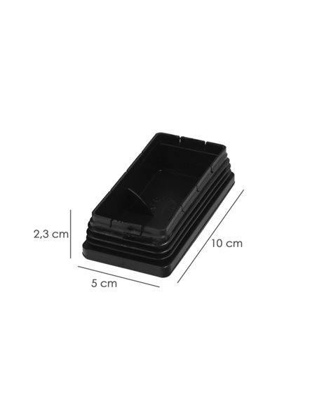 Contera Plástico Rectangular Interior. Color Negro 100x50 mm Bolsa 25 Unidades.