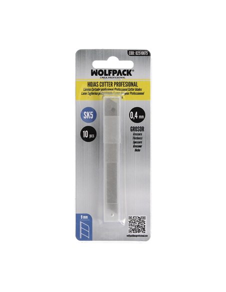 Hoja Cutter 9 mm. (Estuche 10 Piezas) Acero Sk5