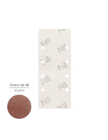 Lija Recambio Con Velcro 93x228 mm. con Agujeros Grano  40 (10 Piezas)