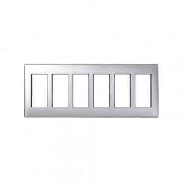 Marco s500 empotrar 6 módulos aluminio SIMON 51010106-033