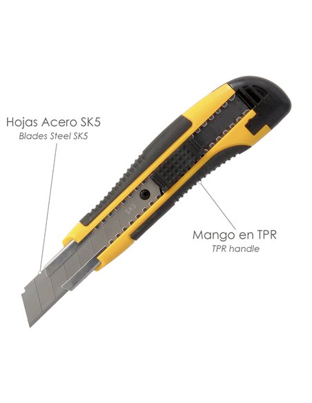 Cutter Con Hoja De 18 mm. Con 2 Hojas (Expositor 24 Piezas)
