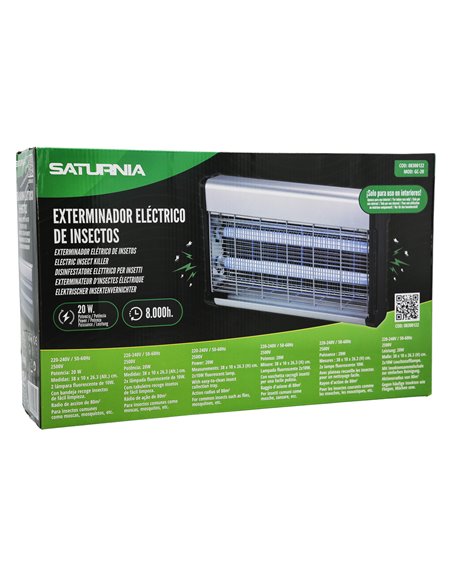 Exterminador De Insectos 20 W.