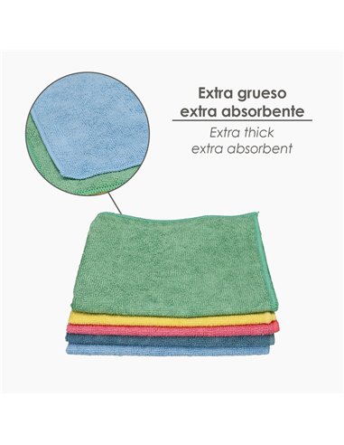 Paño Microfibra 35 x 40 cm / 250 Gramos (Pack 5 Piezas)