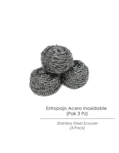 Estropajo Acero Inoxidable  (Pak 3 Pz)