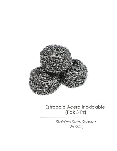 Estropajo Acero Inoxidable  (Pak 3 Pz)