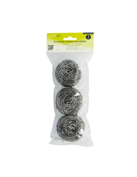 Estropajo Acero Inoxidable  (Pak 3 Pz)