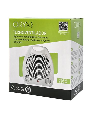 Termoventilador Ovalado 1000 / 2000w
