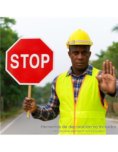 Cartel Paletina Obra Stop - Avance 30 x 30 cm.