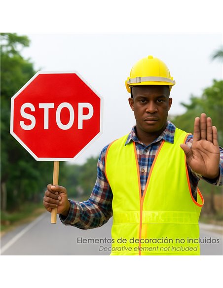 Cartel Paletina Obra Stop - Avance 30 x 30 cm.