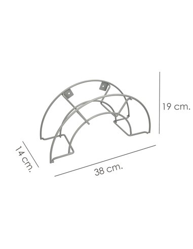 Soporte Manguera Pared Metalica 1/2 Luna Color Gris