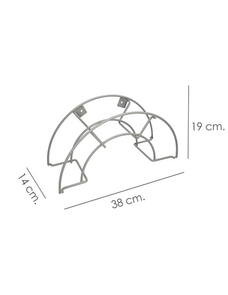 Soporte Manguera Pared Metalica 1/2 Luna Color Gris