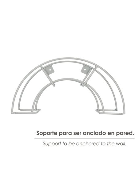 Soporte Manguera Pared Metalica 1/2 Luna Color Gris
