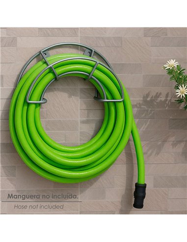 Soporte Manguera Pared Metalica 1/2 Luna Color Gris