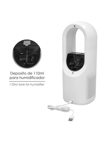 Ventilador Sobremesa Bateria Sin Aspas