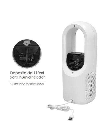 Ventilador Sobremesa Bateria Sin Aspas