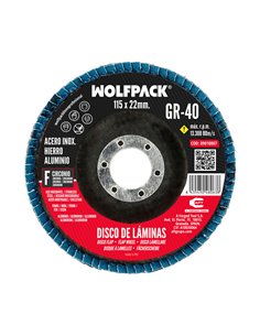 Disco Laminas Lija Circonio Inox - Plus 115x22 mm. grano 40