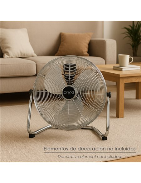Ventilador Suelo Cromado 120 Watt Ø50 cm.