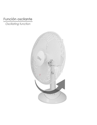 Ventilador Sobremesa Blanco 45 Watt 3 Velocidades.