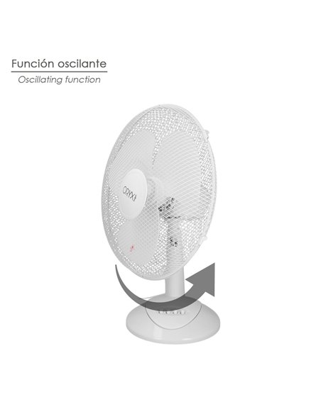 Ventilador Sobremesa Blanco 45 Watt 3 Velocidades.