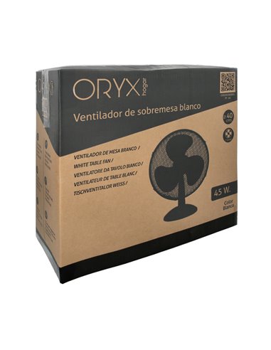 Ventilador Sobremesa Blanco 45 Watt 3 Velocidades.