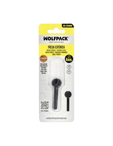 Fresa Rotativa Para Madera Esferica Ø 15 mm. Para Taladro / Fresadora