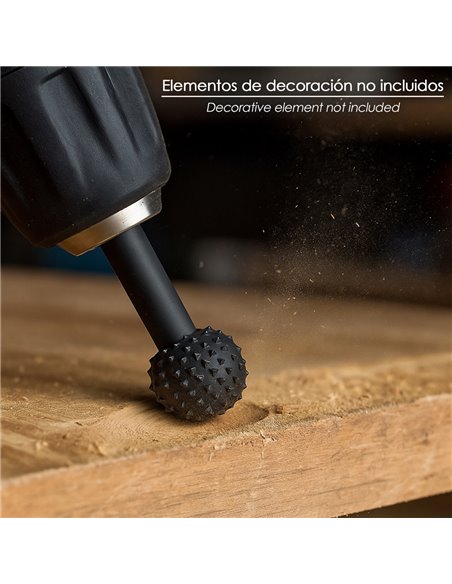 Fresa Rotativa Para Madera Esferica Ø 15 mm. Para Taladro / Fresadora