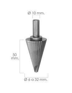 Fresa Conica Hss Ø 6-32 mm. Para Taladro / Fresadora 2