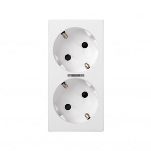 Tapa doble schuko con led (blanco) SIMON 50011841-030