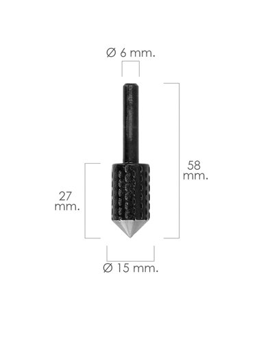 Fresa Rotativa Madera Para Vaciado Ø 15 mm. Para Taladro / Fresadora