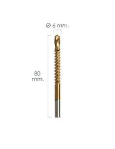 Fresa Rotativa Para Metales HSS  Ø 6 x 80 mm. Para Taladro / Fresadora 2