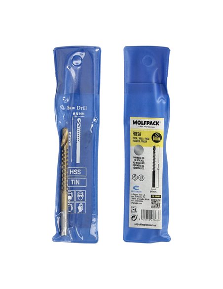 Fresa Rotativa Para Metales HSS  Ø 6 x 80 mm. Para Taladro / Fresadora