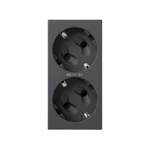 Tampa dupla Schuko com LED (grafite) SIMON 50011841-038